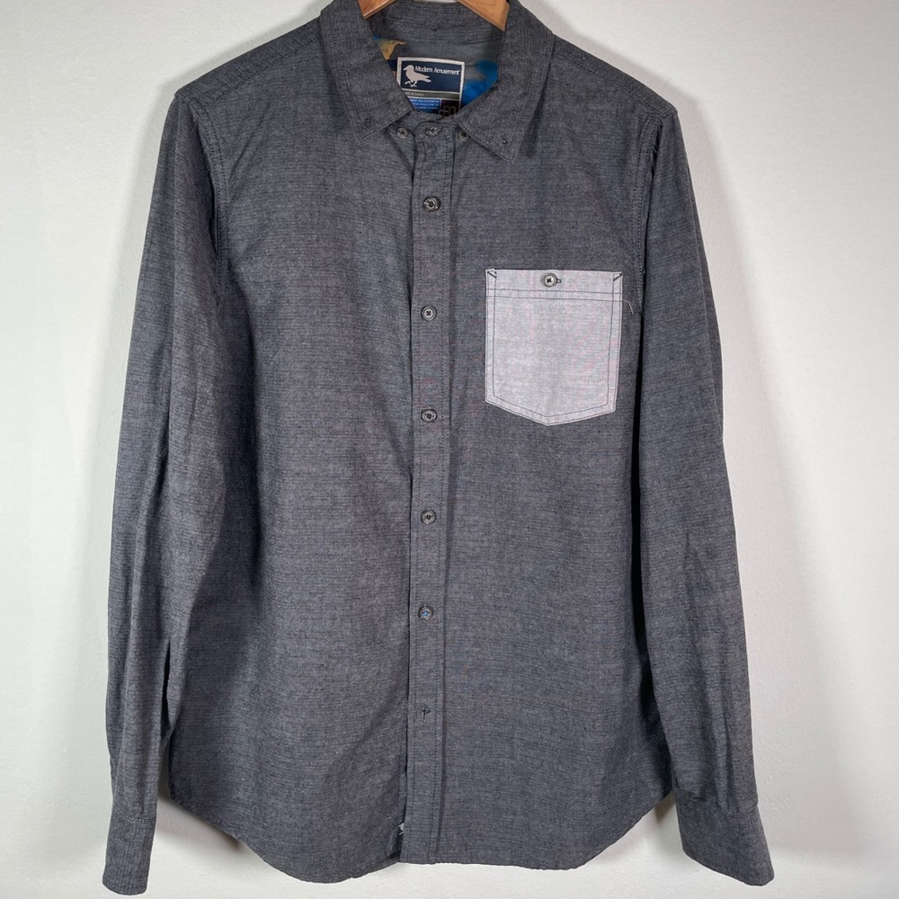 Men’s modern amusement long sleeve button up